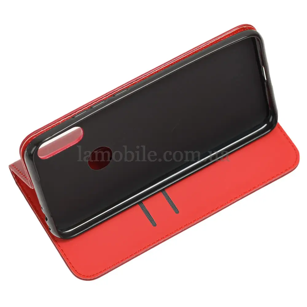 Чехол книжка для Xiaomi Redmi 7 Black magnet красный