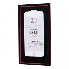Захисне скло 5D для iPhone 6 білий (OEM)