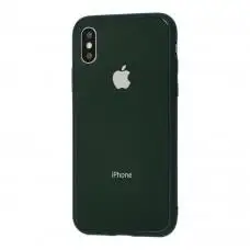 Чехол New glass для iPhone X / Xs изумрудный