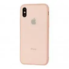 Чехол New glass для iPhone X / Xs розовый песок