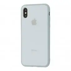 Чехол New glass для iPhone X / Xs синий туман