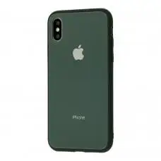 Чехол New glass для iPhone X / Xs зеленый лес