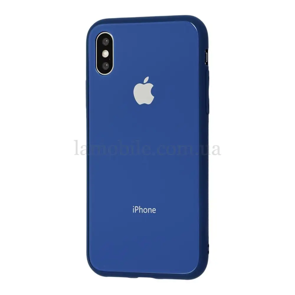 Чохол New glass для iPhone X / Xs синій