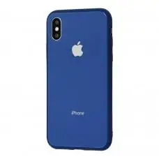Чехол New glass для iPhone X / Xs синий