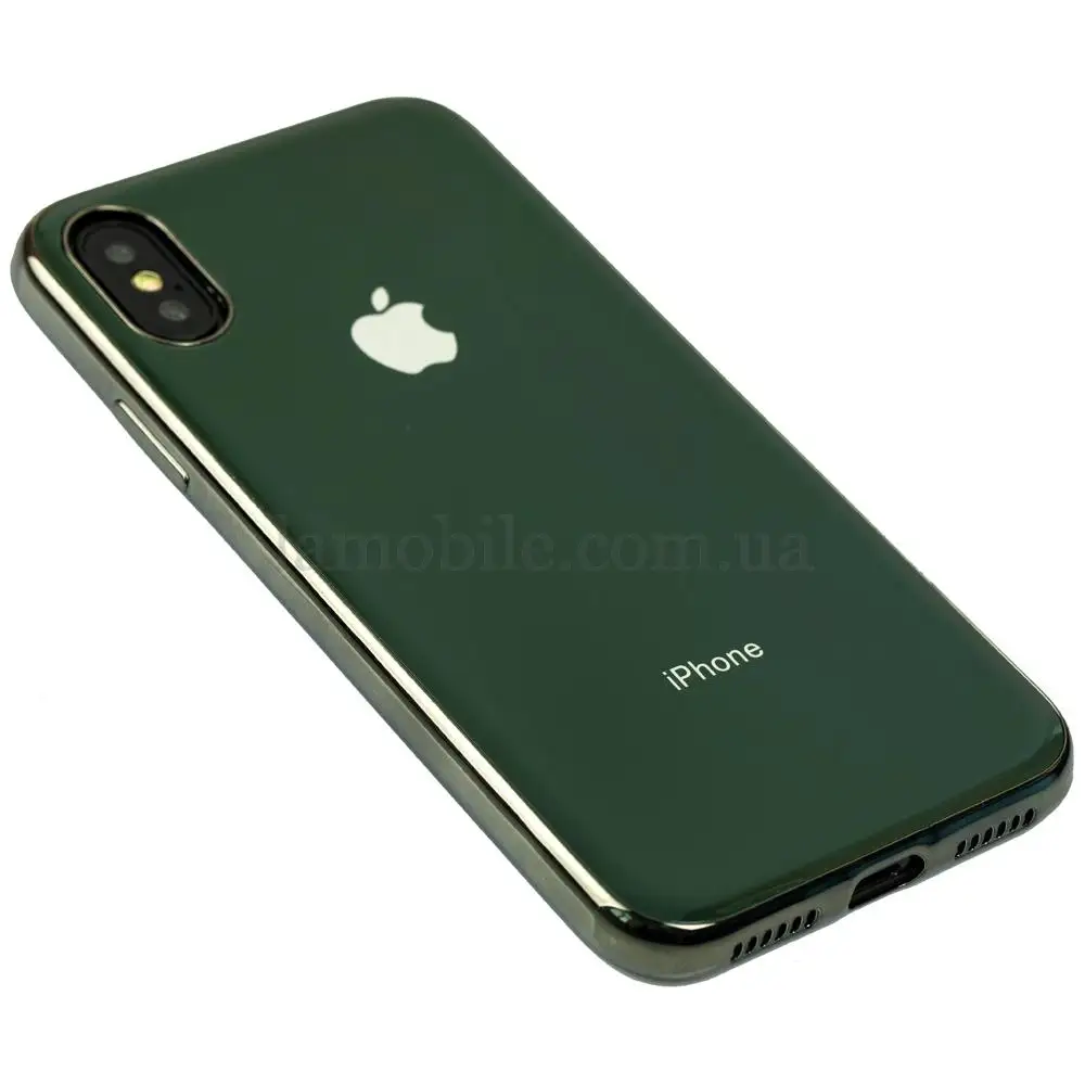 Чехол для iPhone X / Xs Silicone case (TPU) темно-зеленый