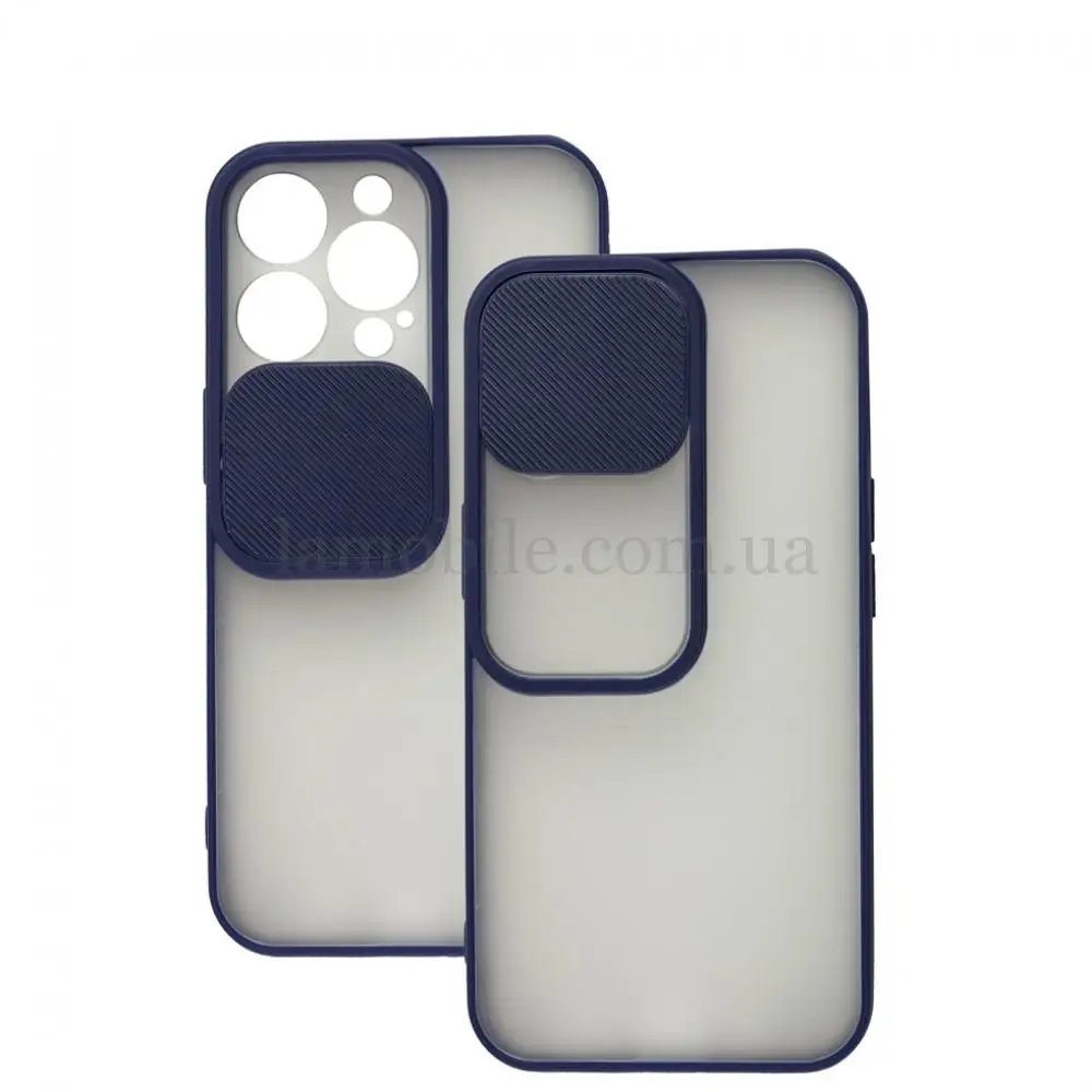 Чохол для iPhone 13 Pro LikGus Camshield camera protect синій