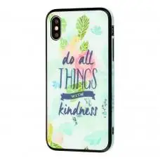 Чехол для iPhone X / Xs glass "kindness"