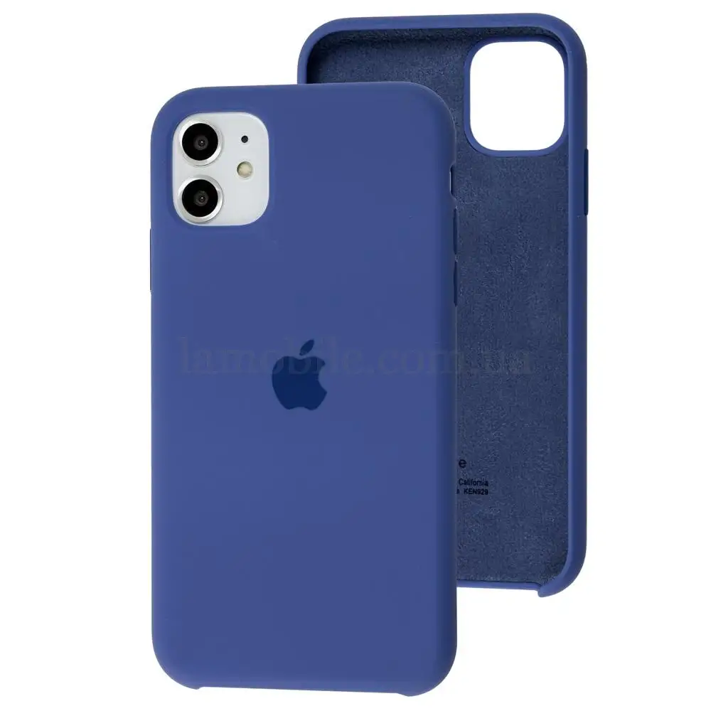 Чехол Silicone для iPhone 11 Premium case linen blue