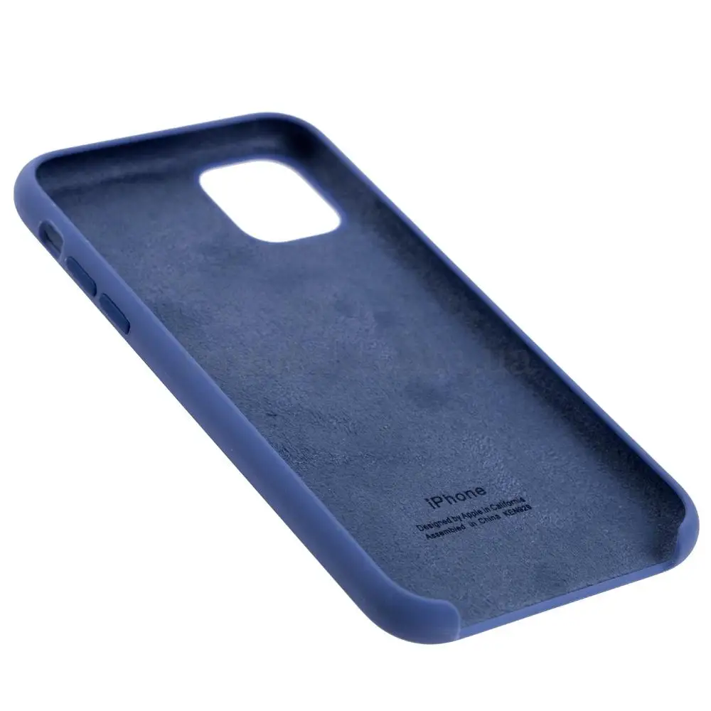Чехол Silicone для iPhone 11 Premium case linen blue