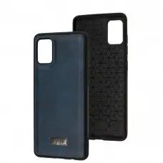 Чехол для Samsung Galaxy A51 (A515) Leather Mustang Logo синий