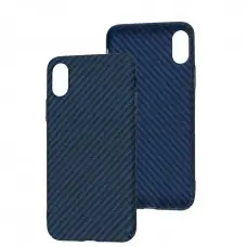 Чохол для iPhone X/Xs Carbon New blue