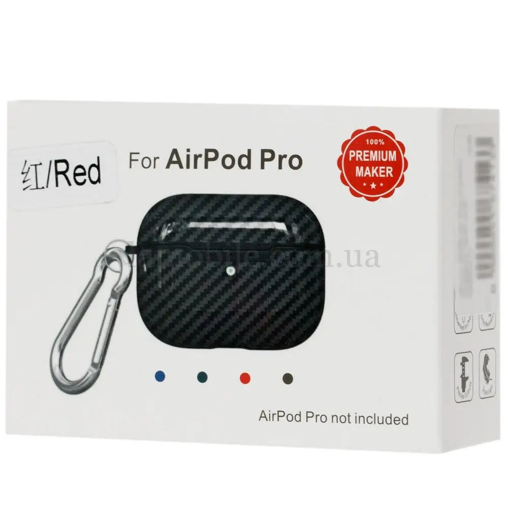 Чохол для AirPods Pro Carbon Imitation "червоний"