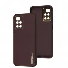 Чехол для Xiaomi Redmi 10 Leather Xshield plum red
