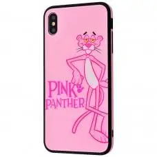 Чехол для iPhone X / Xs glass "pink panther"