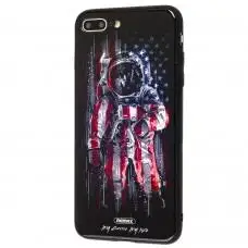 Чехол White Knight для iPhone 7 Plus / 8 Plus Pictures glass американский космонавт
