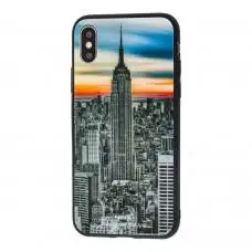 Чехол White Knights для iPhone X / Xs glass небоскреб