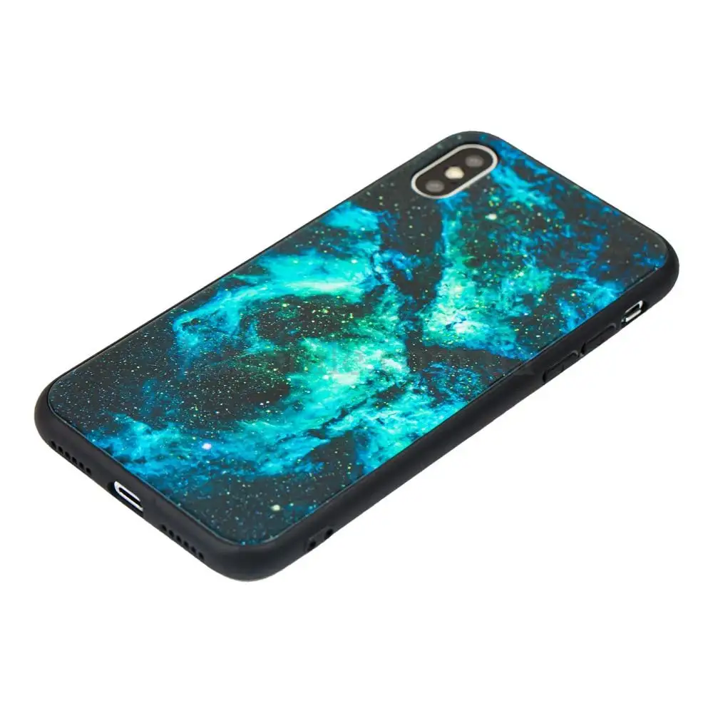,Чехол для iPhone X / Xs космос зеленый