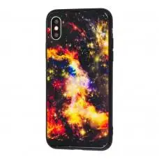 ,Чехол для iPhone X / Xs космос оранжевый
