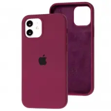 Чехол для iPhone 12 / 12 Pro Silicone Full бордовый / maroon
