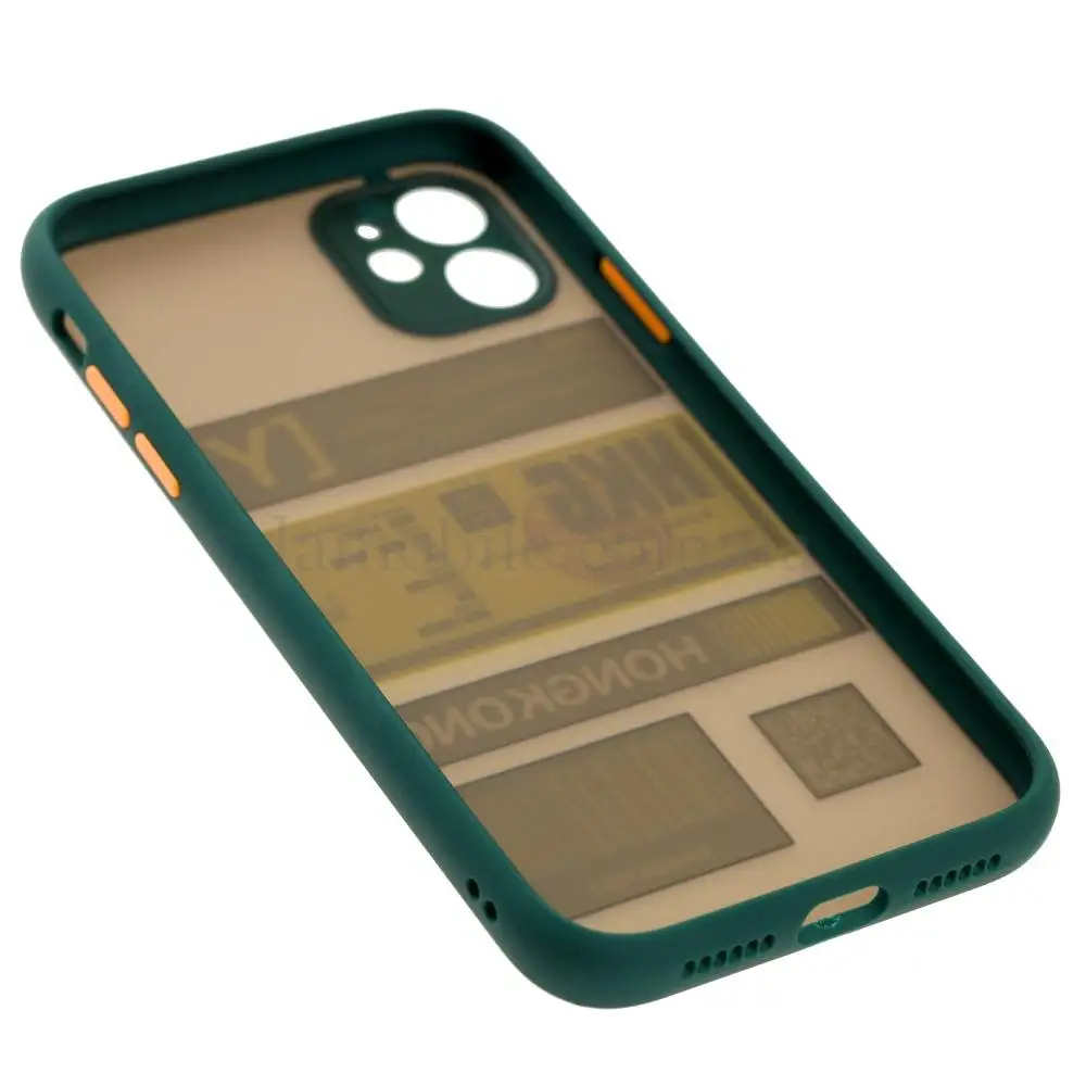 Чехол для iPhone 11 Picture shadow matte Hongkong оливковый