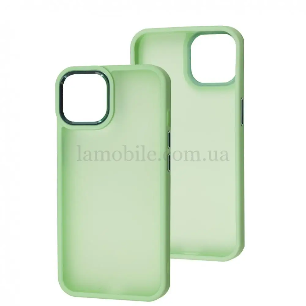 Чохол для iPhone 14 Metal Bezel салатовий