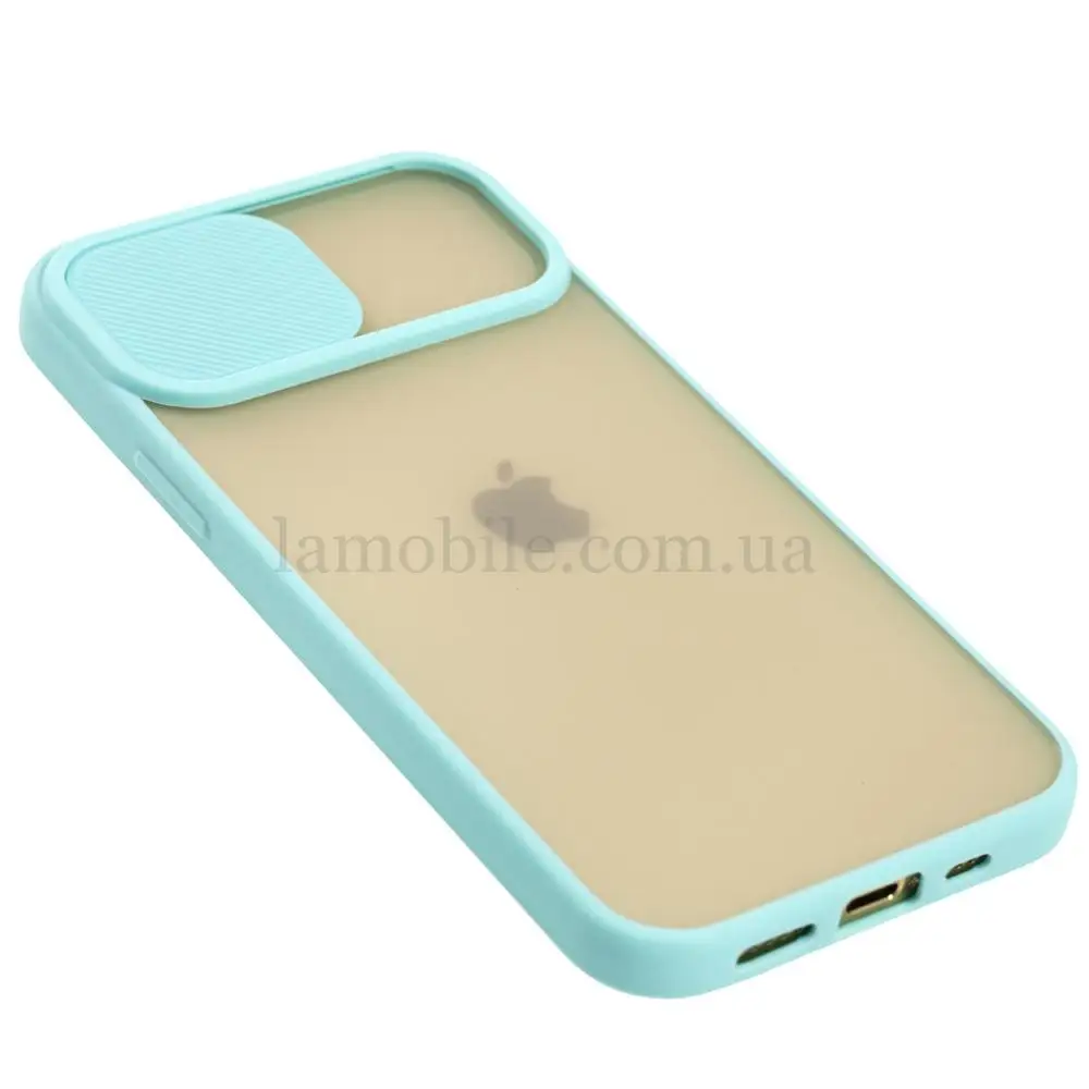 Чехол для iPhone 12 Pro LikGus Camshield camera protect бирюзовый