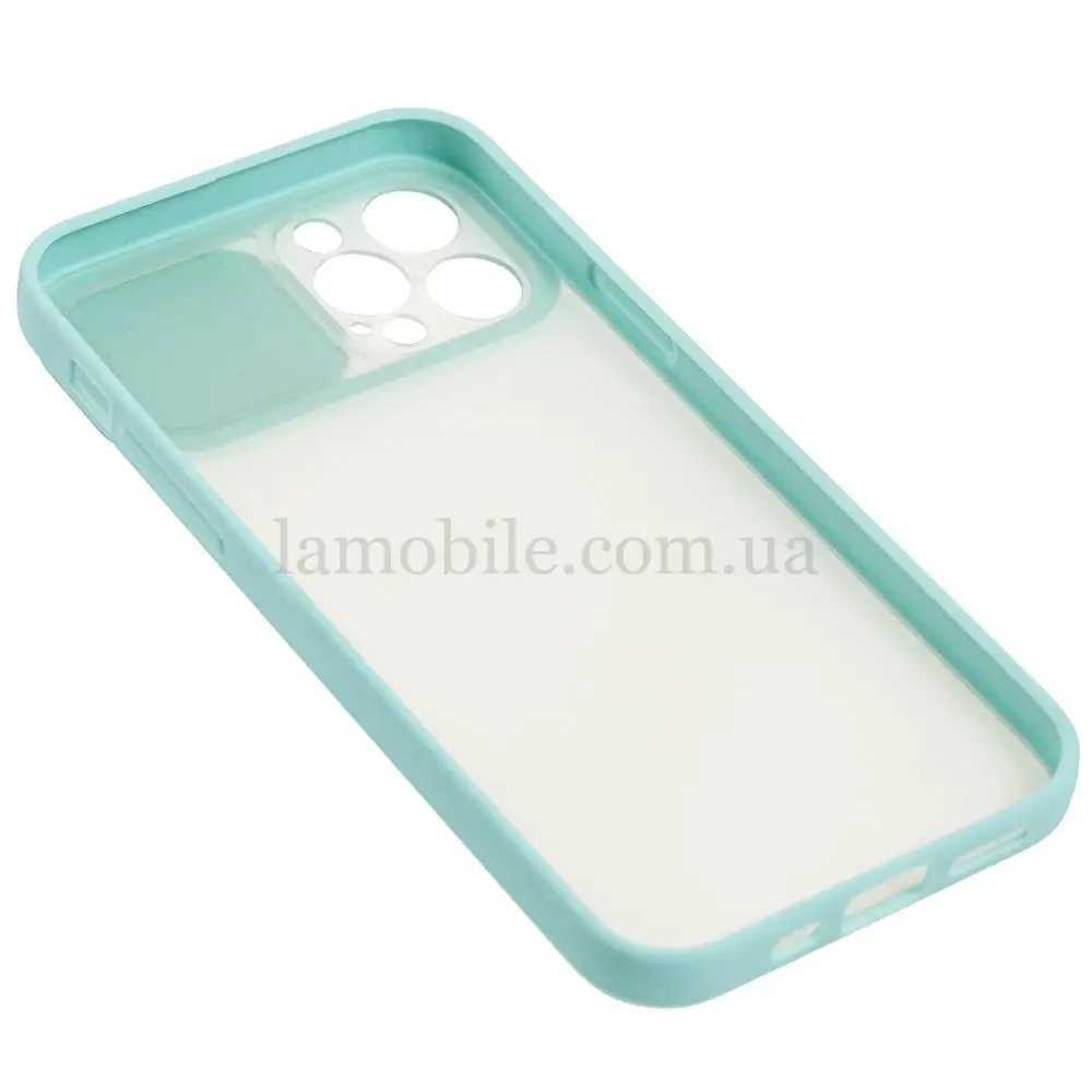 Чехол для iPhone 12 Pro LikGus Camshield camera protect бирюзовый