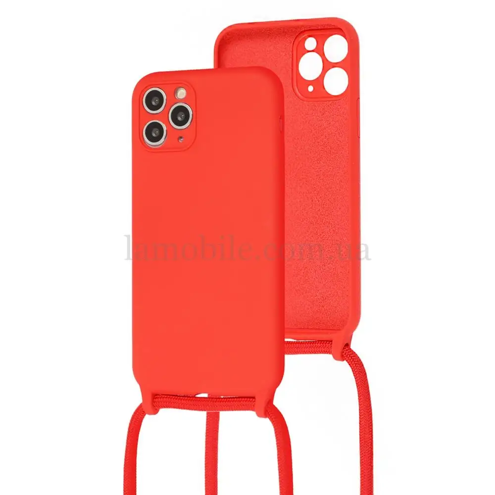 Чехол для iPhone 11 Pro Max Lanyard without logo красный