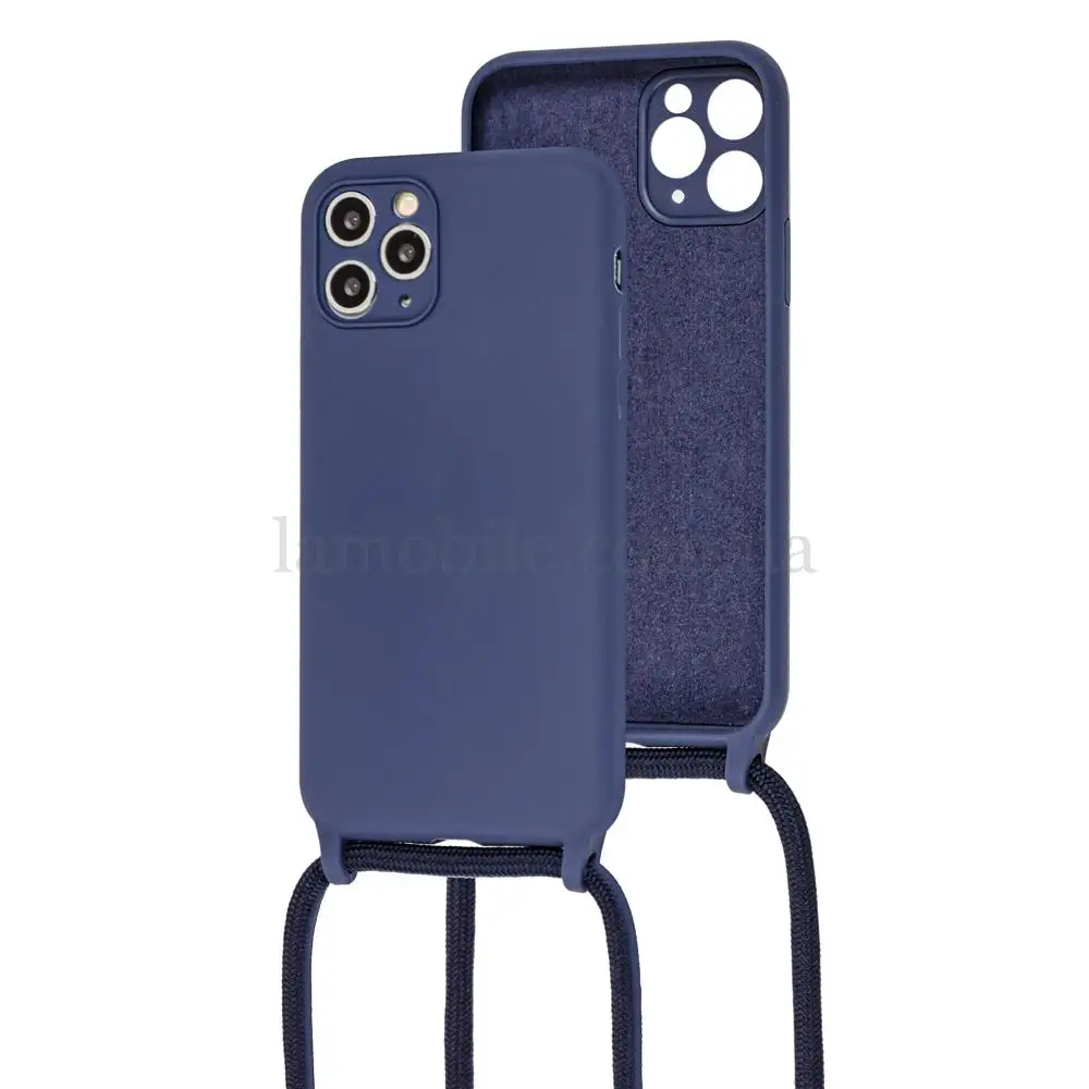 Чехол для iPhone 11 Pro Max Lanyard without logo midnight blue