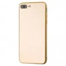 Чохол для iPhone 7 Plus / 8 Plus glass LV золотистий