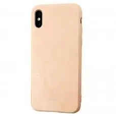 Чохол для iPhone X / Xs glass LV персиковий