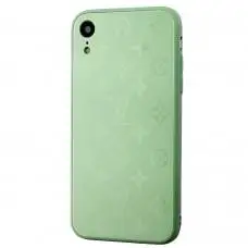Чохол для iPhone Xr glass LV бірюзовий
