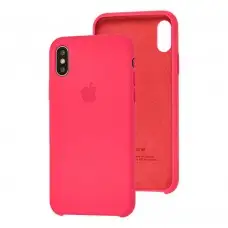 Чехол Silicone для iPhone X / Xs Premium case hibiscus pink
