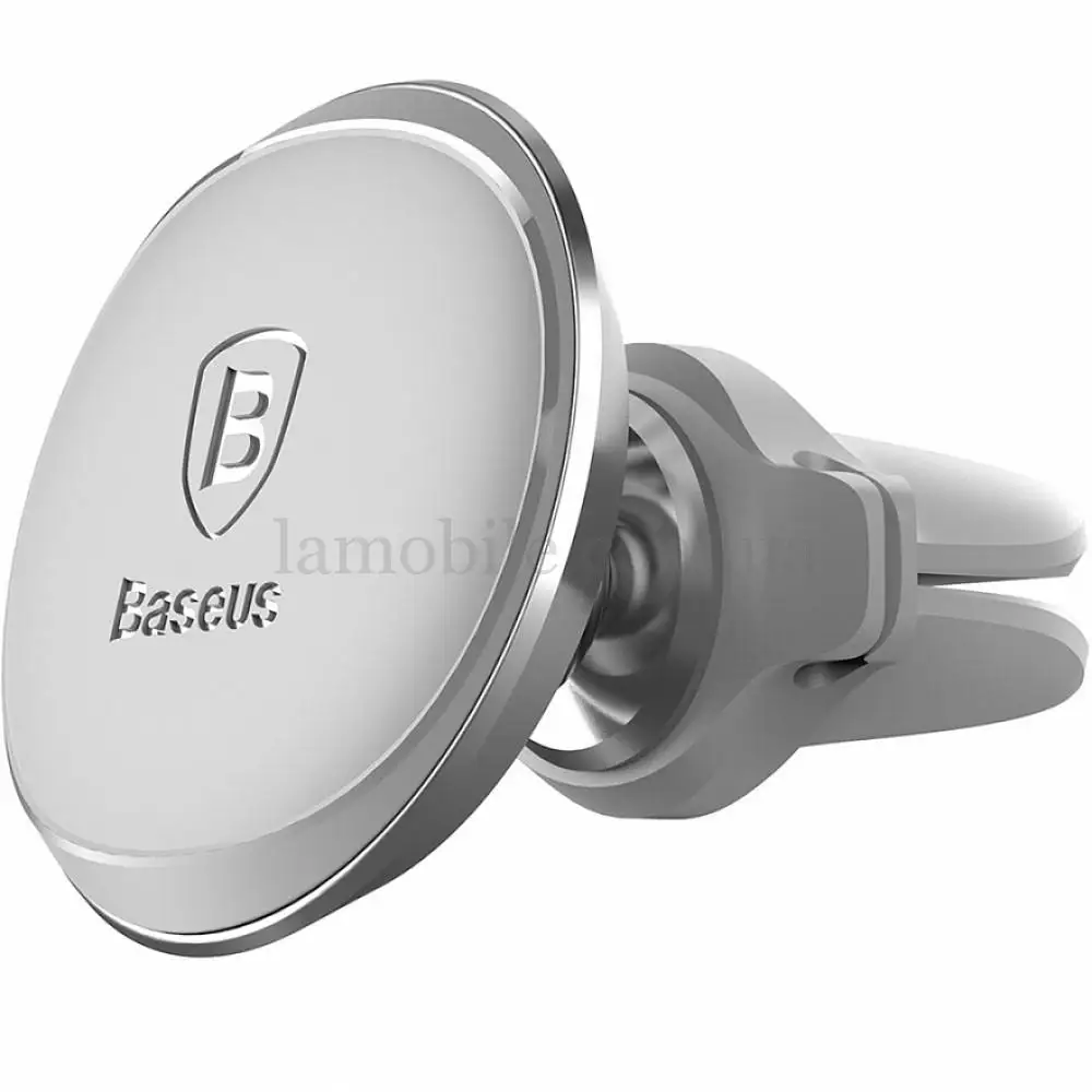 Автодержатель Baseus Magnetic Air Vent с фиксатором кабеля серебристый