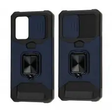 Чехол для Samsung Galaxy A03s (A037) Ring Card ударопрочный темно-синий