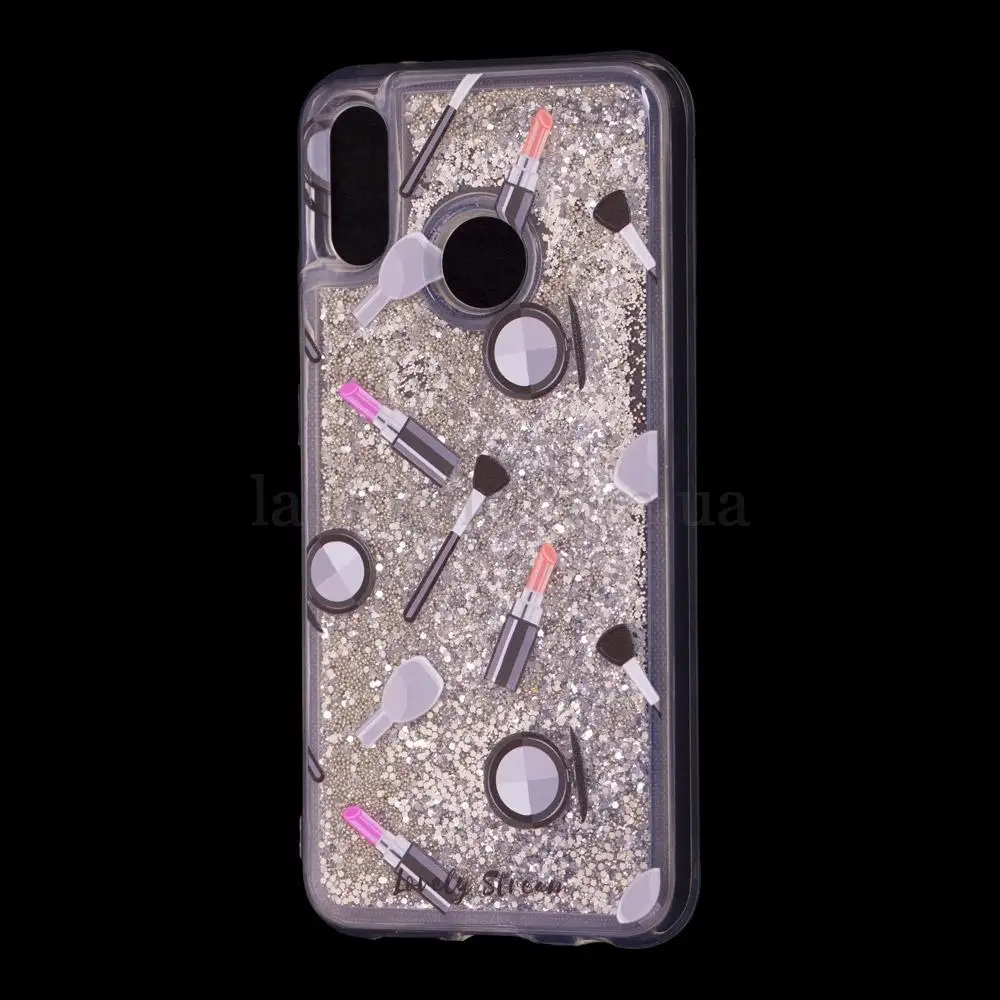 Чохол для Huawei P20 Lite Блискучі вода срібляста "пудра і помада"