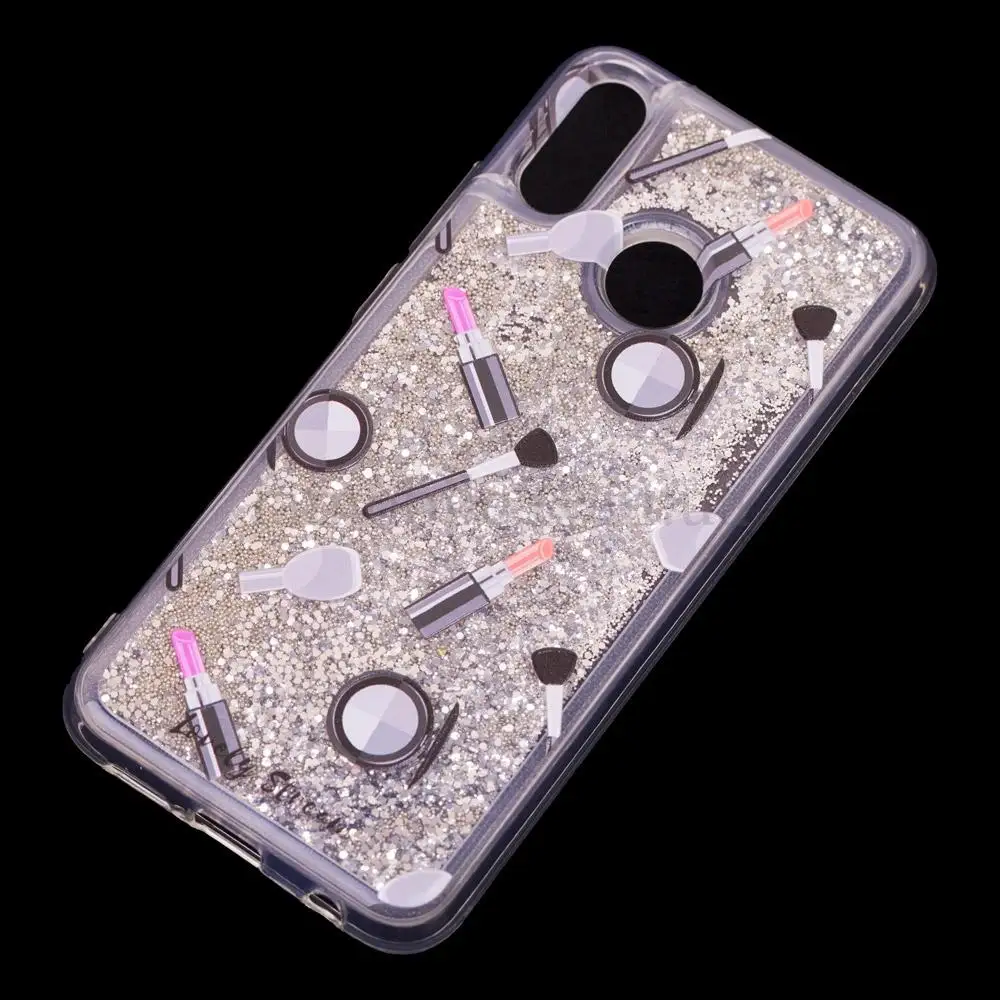 Чохол для Huawei P20 Lite Блискучі вода срібляста "пудра і помада"