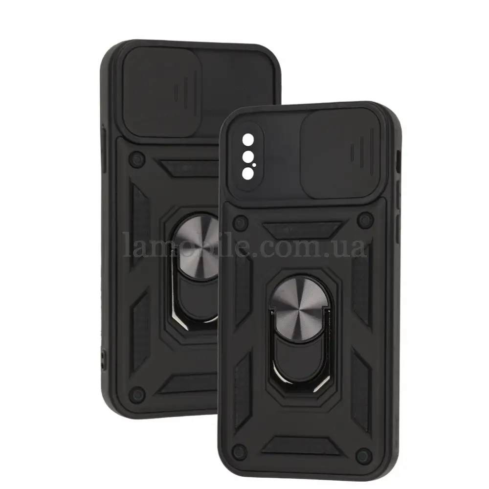 Чехол для iPhone X/Xs Serge Ring Armor ударопрочный черный