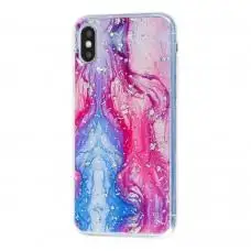 Чехол для iPhone Xs Galaxy TPU красно синий