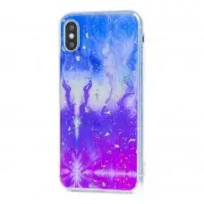 Чехол для iPhone X / Xs Galaxy розово синий