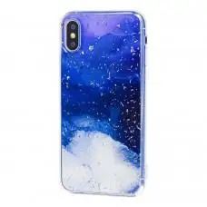 Чехол для iPhone X / Xs Galaxy синий