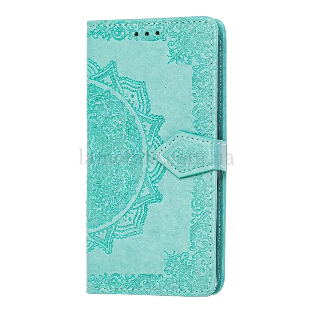 Чехол книжка для Xiaomi Redmi Go "Art с визитницей" зеленый