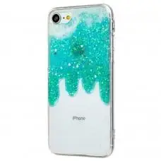 Чохол Shine для iPhone 7/8 з блискітками блакитний