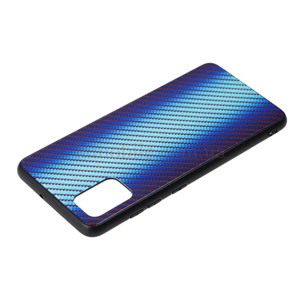 Чехол для Samsung Galaxy A51 (A515) Carbon Gradient Hologram "голубой" 