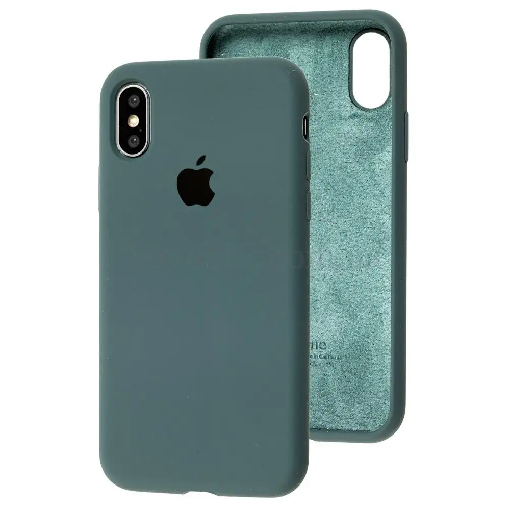 Чехол для iPhone X / Xs Silicone Full зеленый / cactus 