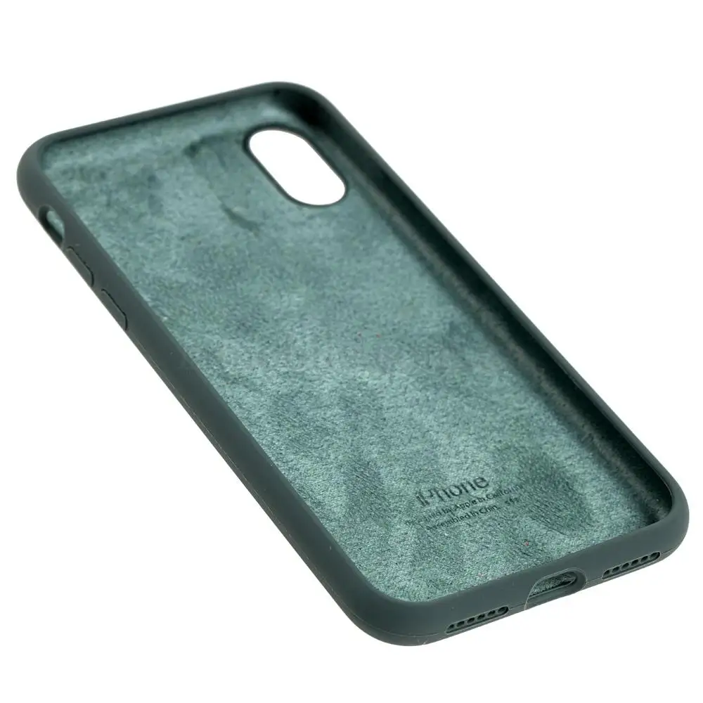 Чехол для iPhone X / Xs Silicone Full зеленый / cactus 