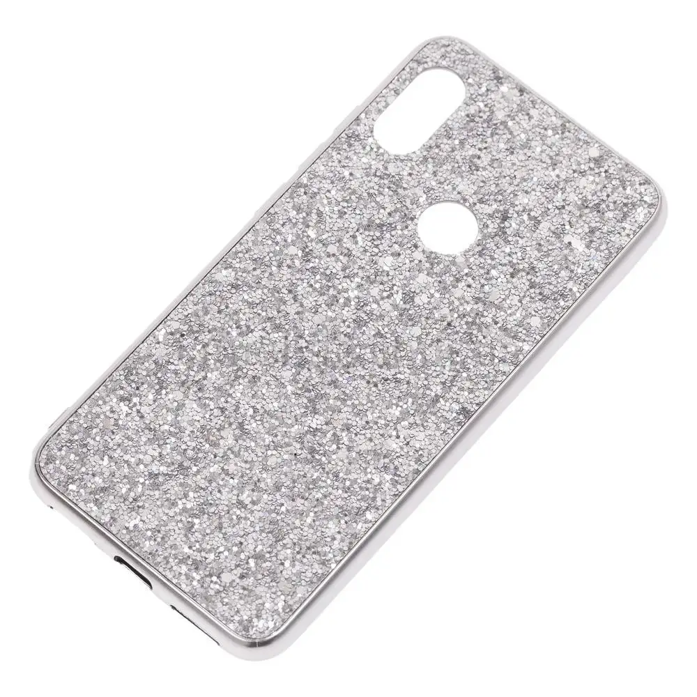Чехол для Xiaomi Redmi Note 6 Pro Shining sparkles с блестками серебристый