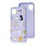 Чехол для Huawei P40 Lite Wave Fancy funny cats / light purple