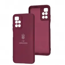 Чехол для Xiaomi Redmi 10 Full Premium Трезубец бордовый / marsala