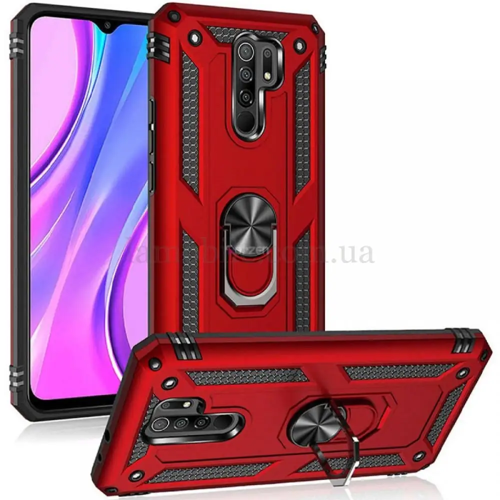 Чохол для Xiaomi Redmi 9 Serge Ring ударостійкий червоний
